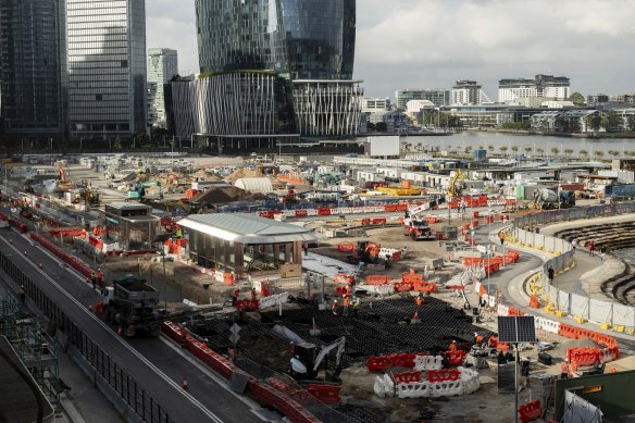 Construction of Barangaroo Metro.