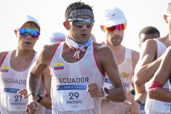 Brian Daniel Pintado, of Ecuador, leads the pack.