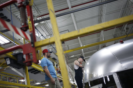 The slump in the US manufacturing sector may have bottomed out last month.