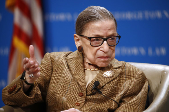 The real Ruth Bader Ginsburg, pictured in 2020.