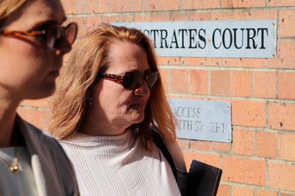Taz-Zorb operator Rosemary Gamble (right) arrives at Devonport Magistrates Court in Tasmania last year.