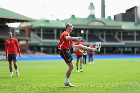Chad Warner trains at the SCG on Thursday.