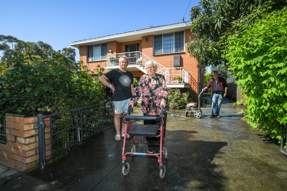 Stan Gradski, with mother Janina, after their address had already been used to apply for flood relief payments.