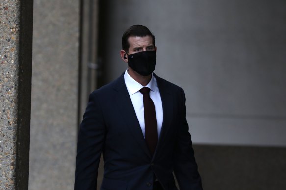 Ben Roberts-Smith arrives at the Federal Court last Thursday.