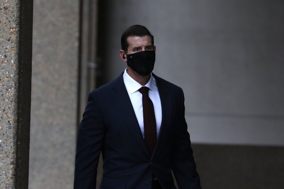 Ben Roberts-Smith arrives at the Federal Court last Thursday.