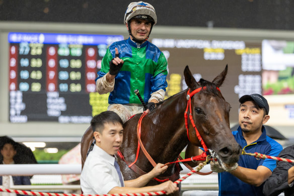 Jockey Andrea Atzeni rode Circle Of Fire in the  Sydney Cup at Randwick.
