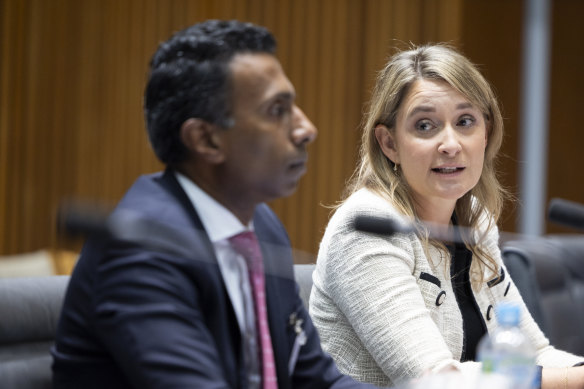 Optus managing director of networks and Optus chief Kelly Bayer Rosmarin during a Senate hearing on Friday.