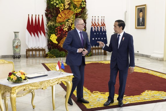 Australian Prime Minister Anthony Albanese meets with the President of Indonesia, Joko Widodo, for the annual leaders’ meeting at the Bogor Palace in Indonesia.