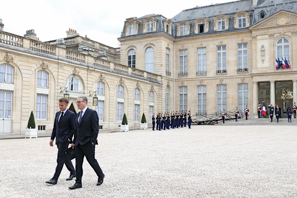 French President Emmanuel Macron and British Prime Minister Keir Starmer convened a virtual meeting of world leaders in Paris.