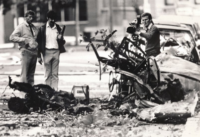 The car bomb that ripped through the police headquarters in Russell Street on March 27, 1986.