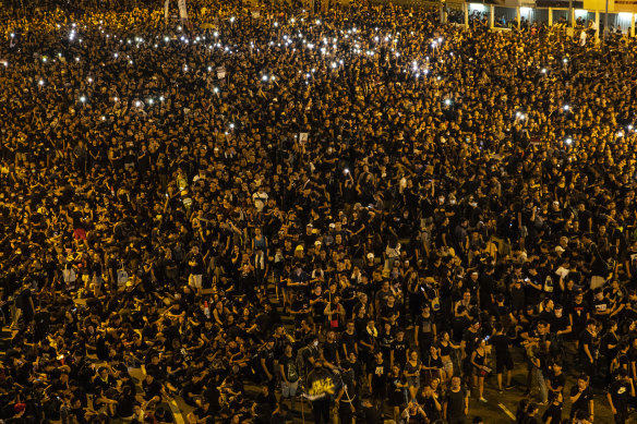 Hong Kong was wall-to-wall with people on Sunday night.