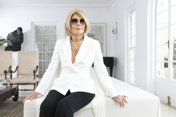 Carla Zampatti, pictured in her Woollahra home in 2018.