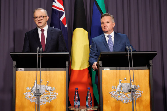 Prime Minister Anthony Albanese and Climate Change Minister Chris Bowen speak on the safeguard mechanism deal. 