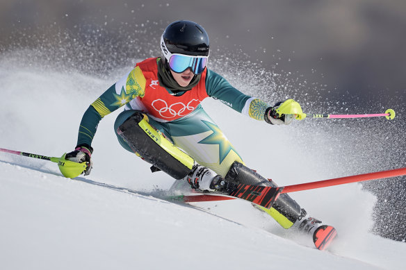 Australia’s Katie Parker takes to the slopes.