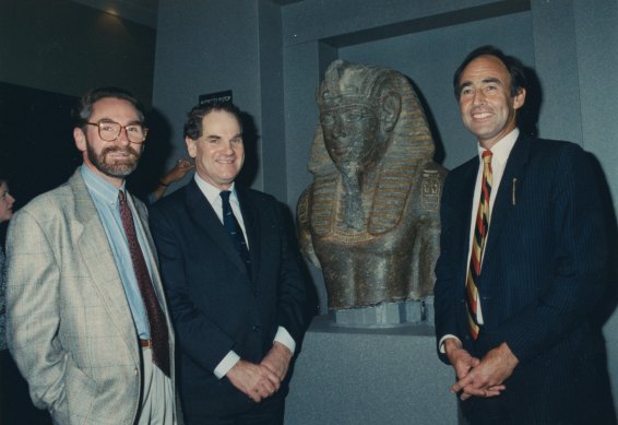 Bob Edwards at the launch of the Gold of the Pharaohs exhibition at the Melbourne Museum.