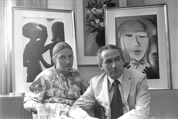 Charles and Barbara Blackman in 1977 at the opening of an exhibition of his paintings.