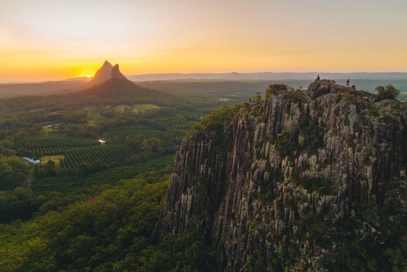 Mount Ngungun in the Glass House Mountains in the south.