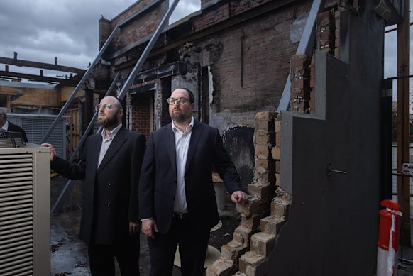 The remains of the Adass Israel synagogue in Melbourne after last December’s arson attack.