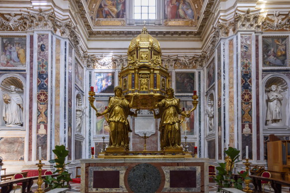 The ciborium in Santa Maria Maggiore Basilica.