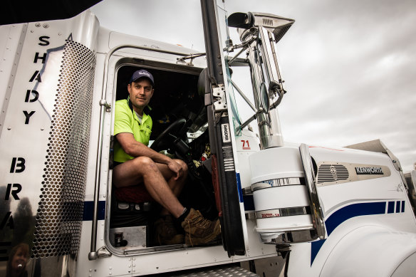 Interstate truck driver Simon Lenehan said it was difficult keeping up with the rigorous COVID-19 testing regime. 