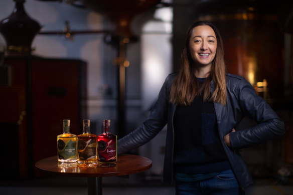 Holly Klintworth’s Bass & Flinders Distillery distills a grape-based spirit produced by a local winemaker.