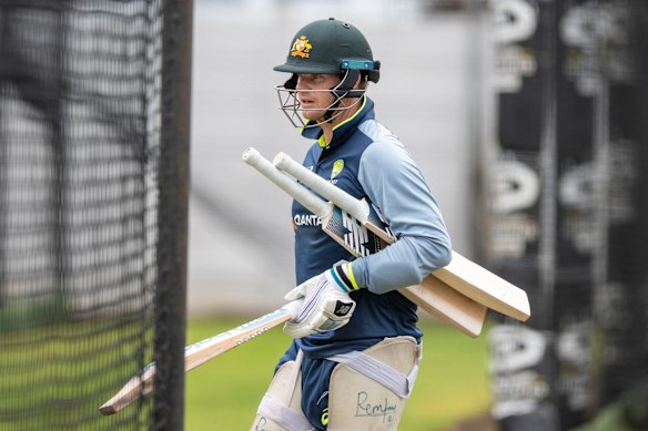 Steve Smith of Australia trains ahead of the first Test in Durban.