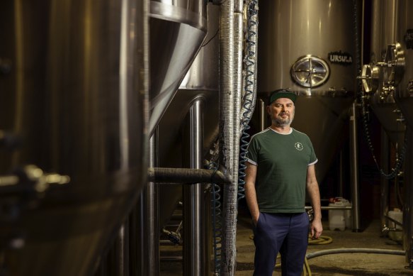 Young Henrys co-founder Richard Adamson has taken steps, including using solar panels, to minimise energy costs for the brewery.