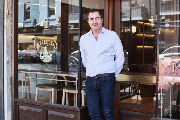 Campos Coffee commercial director John Ronchi at the specialty roaster’s new Melbourne flagship store in South Yarra.