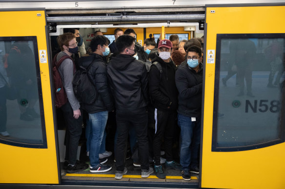 Trains were severely overcrowded at Central Station on Friday morning.