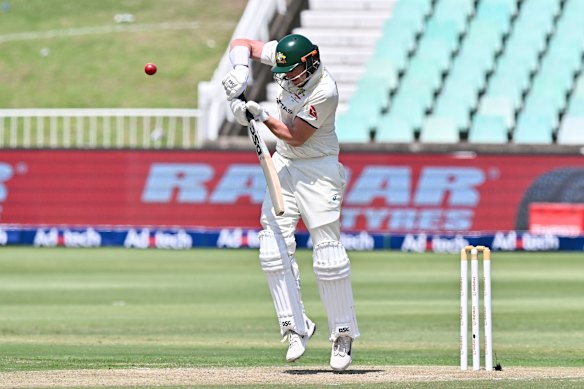 Matthew Renshaw bats on day one in Durban.