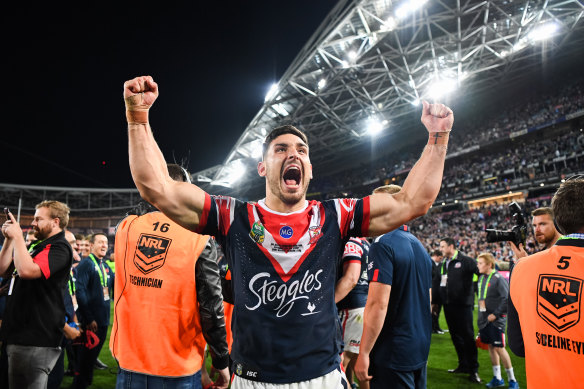 Ryan Matterson after the Roosters’ victory in the 2018 grand final.