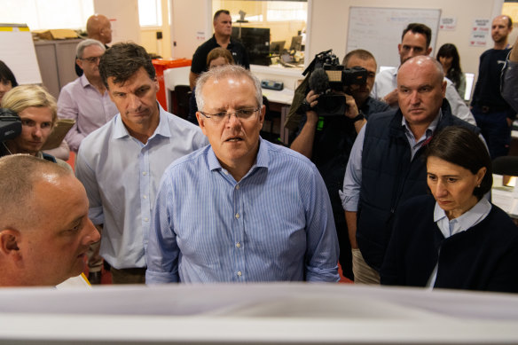 Scott Morrison and Gladys Berejiklian on Sunday morning.