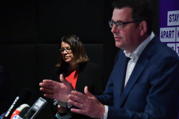 Victorian Premier Daniel Andrews and Health Minister Jenny Mikakos.