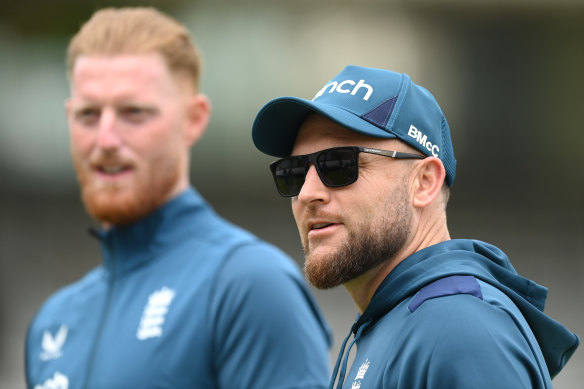 Brendon McCullum with Ben Stokes at Lord’s.