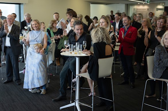 Friends and family gather for the wake of Blanche d’Alpuget at North Bondi Surf Club. 