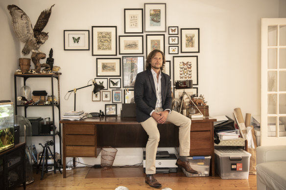 Janek Gazecki at home in Bondi.