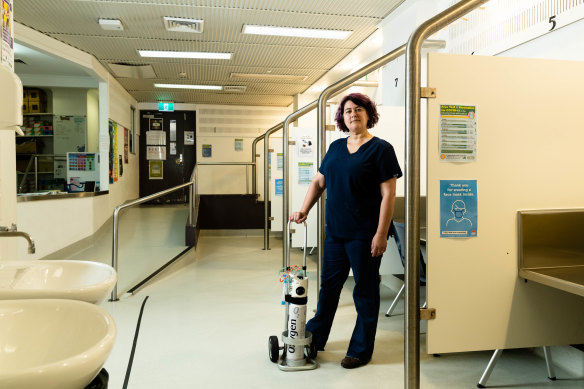 Dr Marianne Jauncey at the medically supervised injecting centre in Darlinghurst, which stocks Naloxone. 