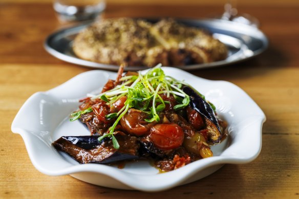 Eggplant mtabak is sweet and satisfying.