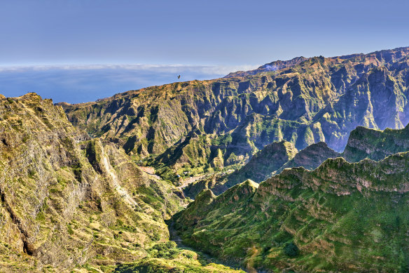 Volcanic rock formations on Cabo Verde.