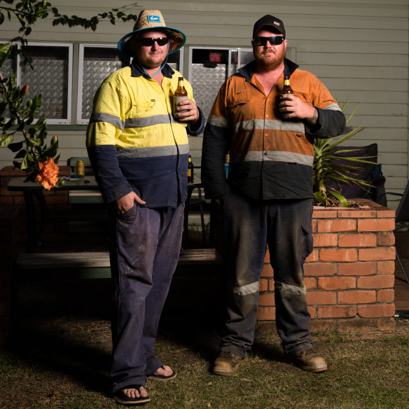 Mitchell Firth and Aurey Marsh, two former classmates of Brenton Tarrant, in Grafton, NSW.