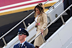 Nicki Minaj disembarks Air Force One.