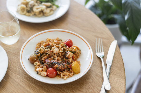 Pasta dishes such as mafaldine with swordfish, tomato, chilli and olive are on the menu.