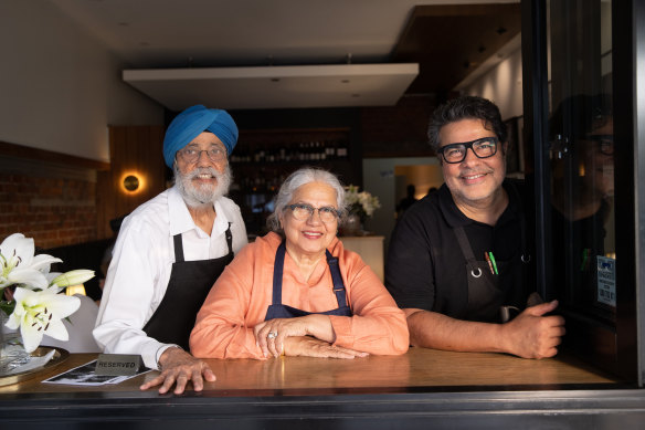 Ravnish Gandhi with his parents Jaspal and Arvind Gandhi.