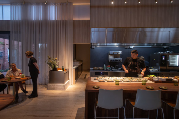 Derek Boath behind the chef’s counter at Underbar.