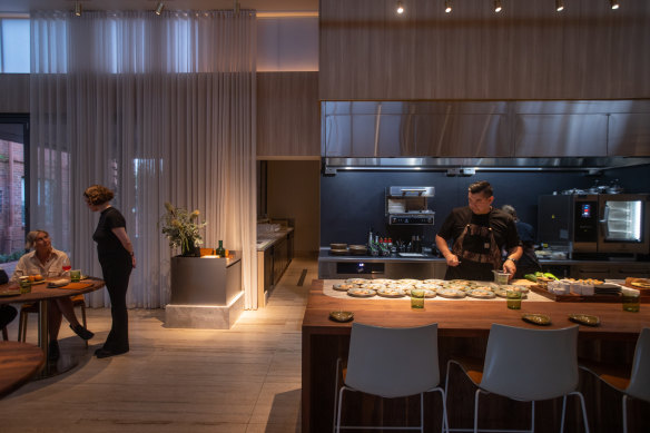 Derek Boath behind the chef’s counter at Underbar.