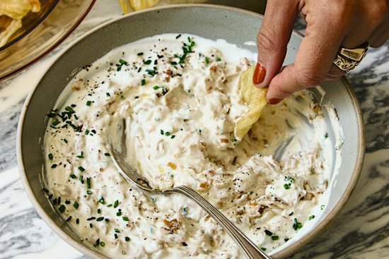 Miso and labne onion dip so good, you’ll want to hoard it at your end of the table.