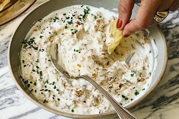 Miso and labne onion dip so good, you’ll want to hoard it at your end of the table.
