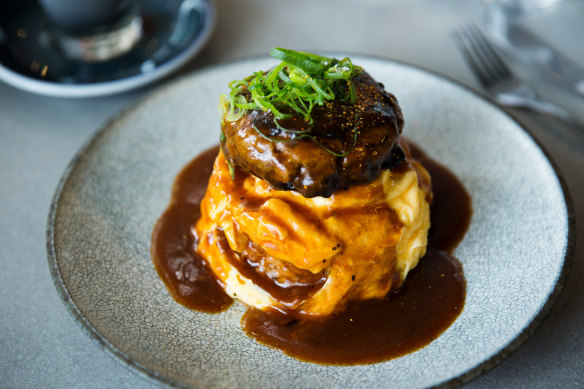 Hamburg omurice: a classic yoshoku (Japanese-western food) dish. 
