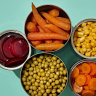Canned foods may lack the appeal of fresh vegetables, but they have the advantage of a long shelf life and convenience.