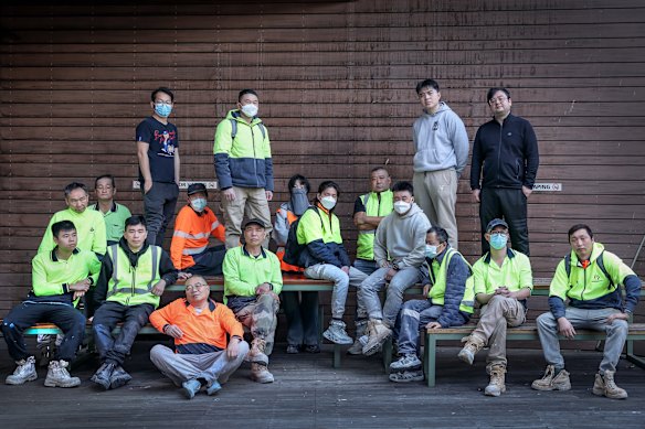 Chinese workers involved in a dispute over their treatment.